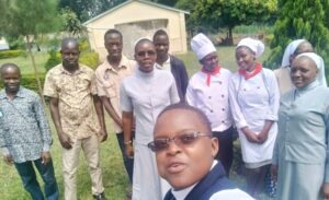 Sr. Marygoretti, the School Principal with some of the catering students at St. Jude's Technical College Mumias